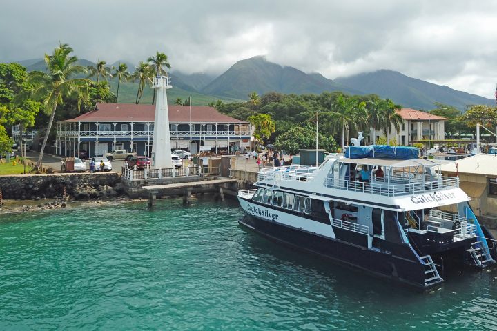 a boat is docked in a harbor