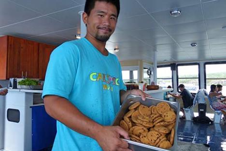 Fresh cookies aboard quicksilver maui snorkeling tour