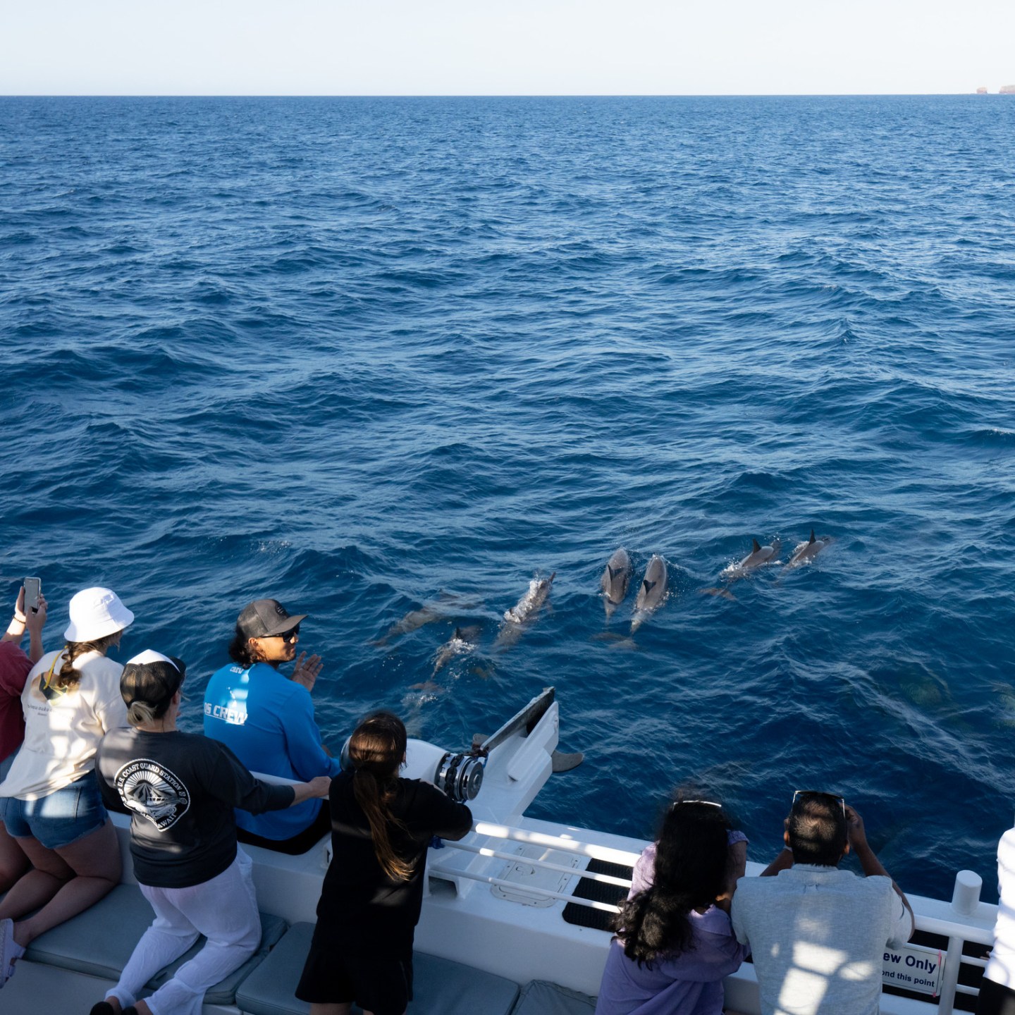 a group of people standing next to a body of water